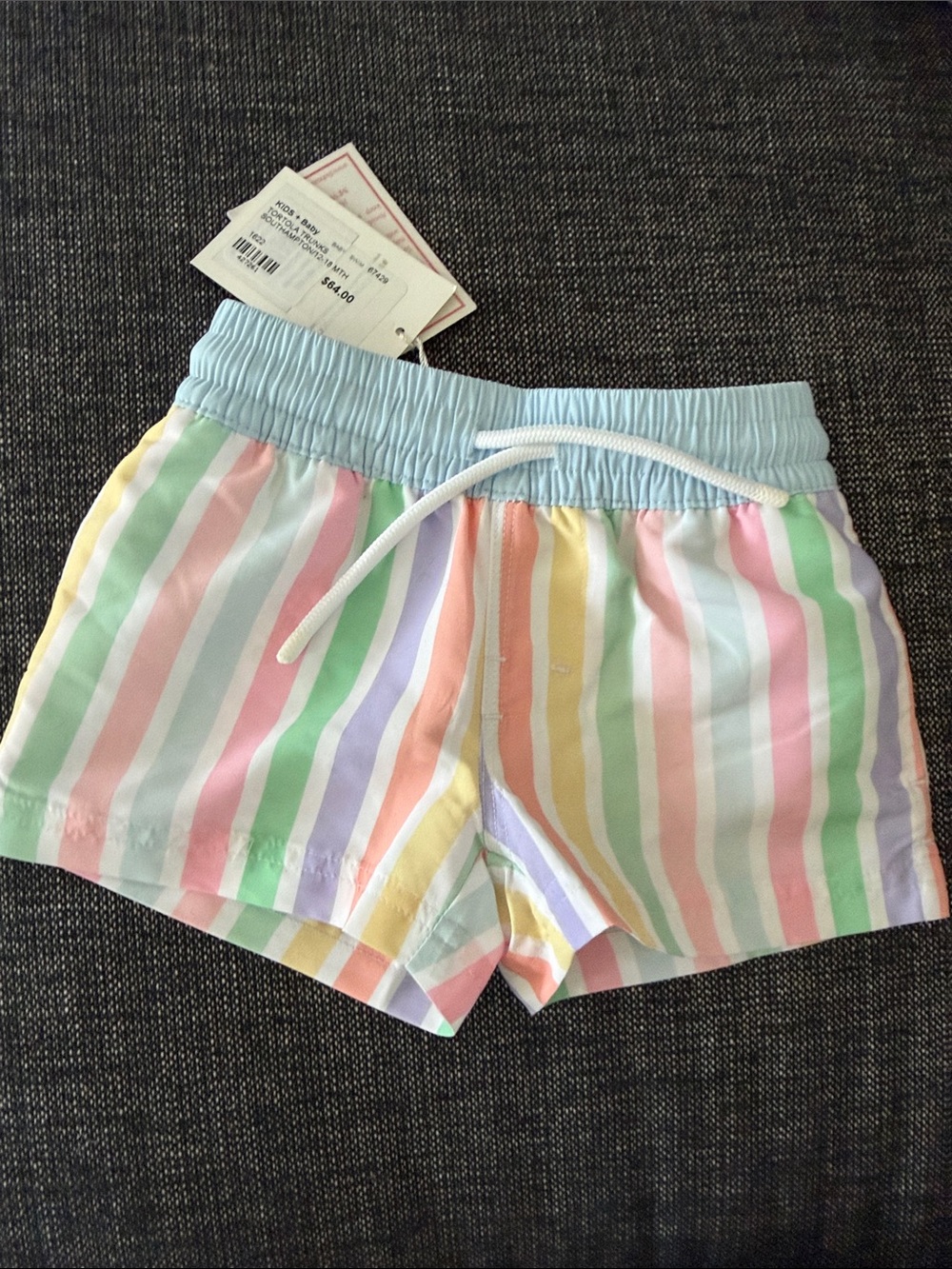 The Beaufort Bonnet Company Pastel Rainbow Stripe Athletic Shorts